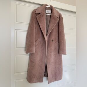 Aritzia alpaca wool coat in dusty rose
